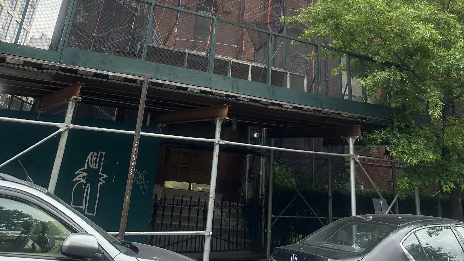 Dense urban construction environment in New York City